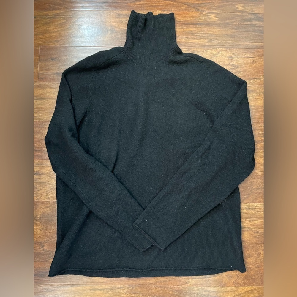 J. Crew Lambswool Black Turtle Neck Sweater Size XL